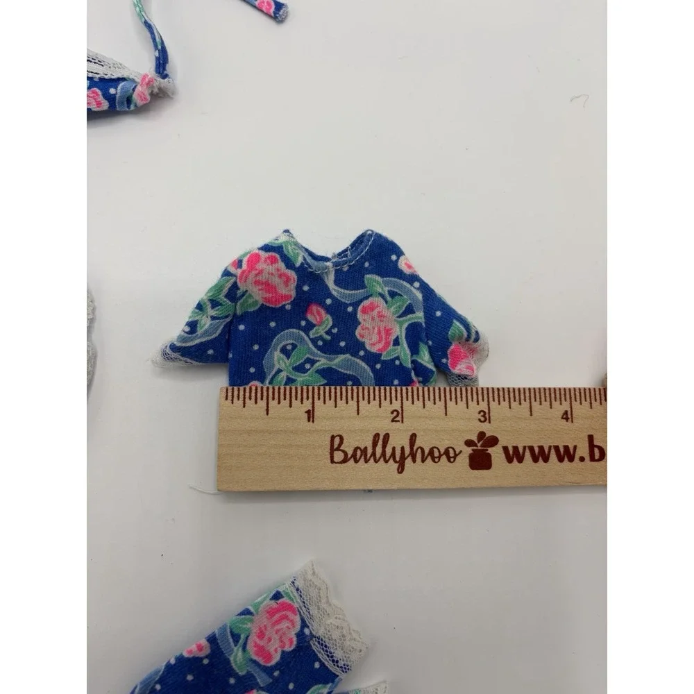 Small Doll Clothes Lot Blue White Lace Floral‎ Dress Clothing